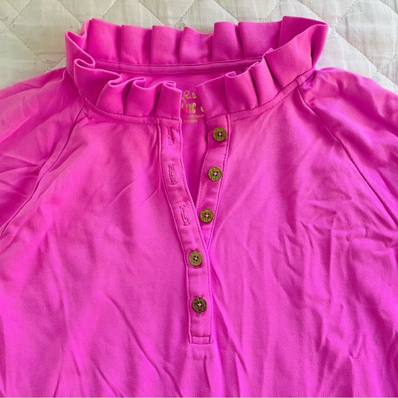 Lilly Pulitzer Women’s Pink Long Sleeve UPF+ Luxletic Hutton Polo - Picture 5 of 10